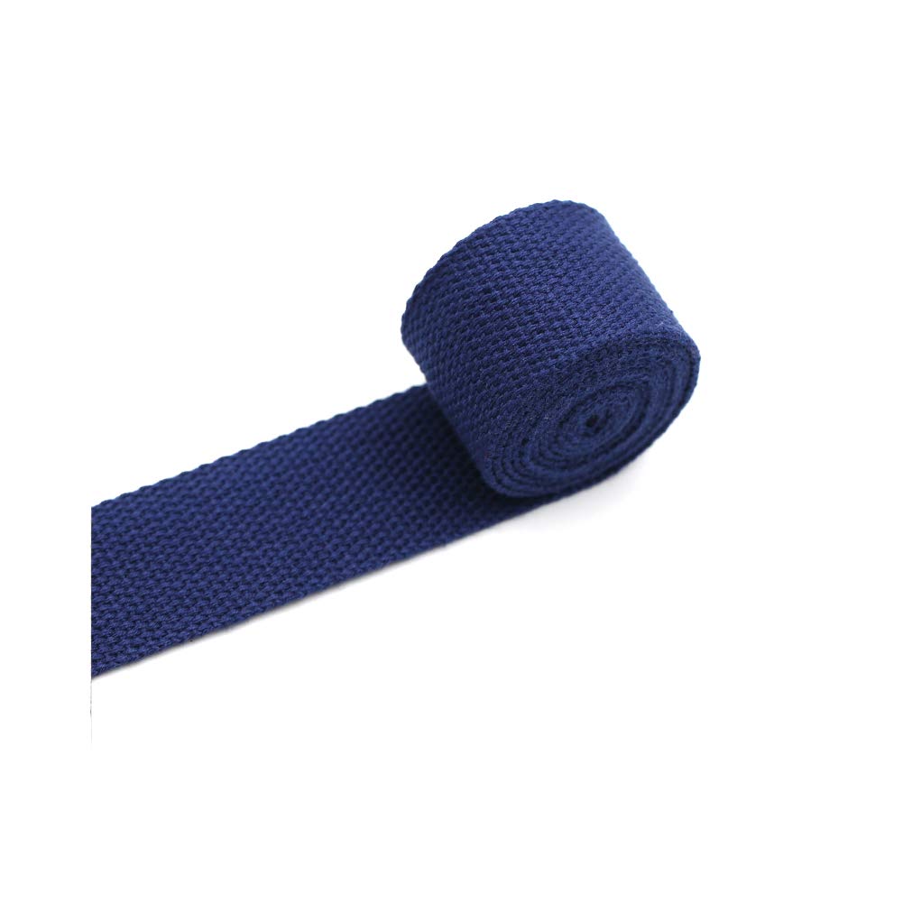 Aumey Cotton Webbing，Webbing Bag Handles, Bag Strap for Tote Bag Upholstery Webbing，78 Inch (Navy, Width=1.5 inch)