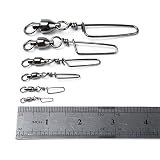 Dr.Fish 20 Counts Fishing Ball Bearing Swivel with Coastlock Snap Size 5+5 126lb, Welded Ring, Saltwater Standard High Strength,100% Copper & Stainless Steel with Black Nickle Coated