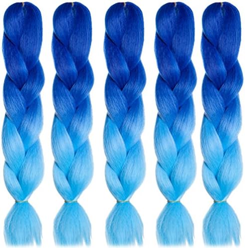 Emmet Jumbo Braids 60+ Colors Kanekalon Synthetic Box Braids African Hair Extension 100g/pcs, Hair Care Ebook Included (24", 5 Pack, Ombre Color 45)