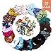 Zenpy 25 Pcs Hair Scrunchies 4 Styles Hair Bands Set Scrunchy Hair Ties Ropes Scrunchies for Women or Girls Hair Accessories - 25 Assorted Colors(Velvet, Chiffon, Silk)
