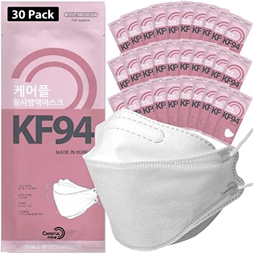 30 Pack 】 KF94 Mask Made in Korea ,Careful KF94 Certified White Face