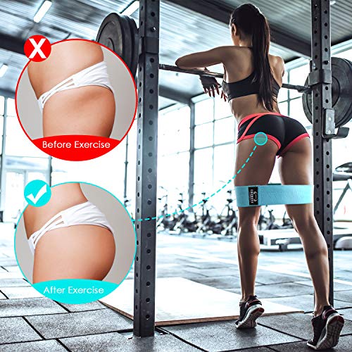 Resistance Bands for Legs and Butt,Exercise Bands Set Booty Bands Hip Bands Wide Workout Bands Resistance Loop Bands Anti Slip Circle Fitness Band Elastic (Set 3) - Thumbnail 4