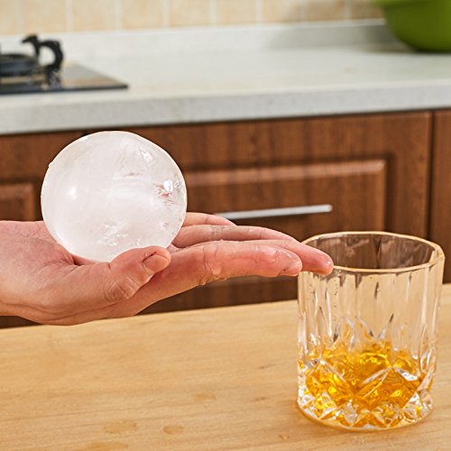 Z Zicome Silicone Ice Ball Mold Tray Maker Set of 2 - Large 8 X 4.5cm Ice Balls for Wiskey Cocktail Drink