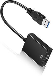 USB 2.0/3.0 to HDMI Adapter, USB to HDMI to 4K HDMI Audio External Multi Monitor Ultra HD Video Graphics Converter for PC, Laptop, HD TV, Projector Compatible Win XP/7/8/8.1/10 [Not Support MAC&Vista]