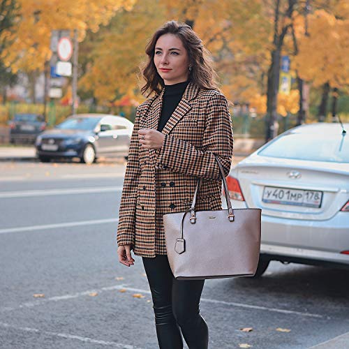 LOVEVOOK Handtasche Damen Shopper Schultertasche Blau Umhängetasche Damen Geldbörse Tragetasche Groß Damen Tasche Tote für Büro Schule Einkauf Reise Leder Handtasche 3-teiliges Set, Khaki, M