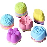 Magik 36 PCS Reusable Non-stick Silicone Mini Baking Muffin Cupcake Chocolate Cups (Assorted Flowers 2)