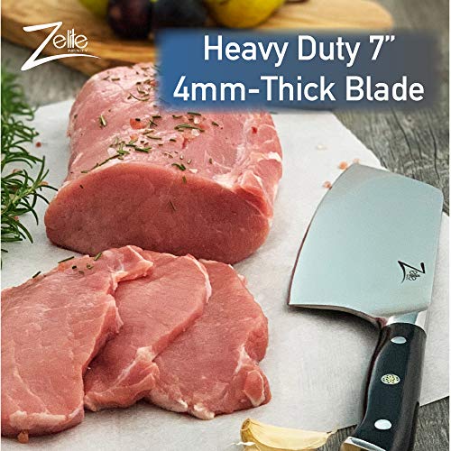 Zelite Infinity Butcher Knife 7 Inch, Meat Cleaver Knife Heavy