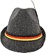 German Alpine Bavarian Oktoberfest Grey Costume Hat with Feather (Grey)