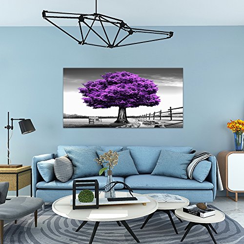 Wall Art for living Room Landscape Purple Tree Canvas Wall Decor 1
