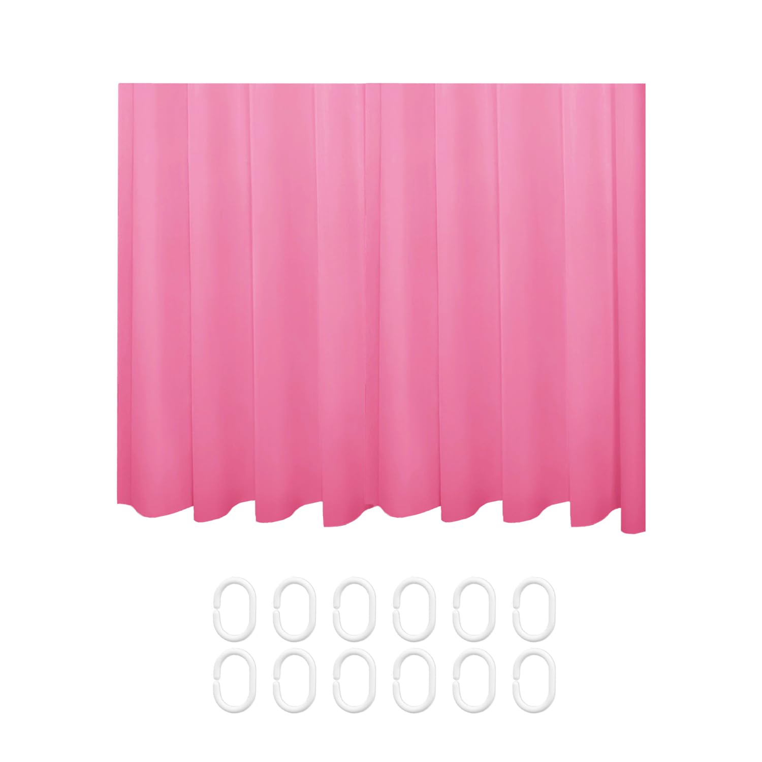 GVSAVY 1 Piece Rose Red Shower Curtain, 180x180cm, 12 White Rings, Waterproof & Mildew Proof, Separate Wet & Dry, Modern Style, Solid Color, Bathroom & Kitchen