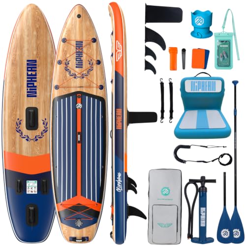 Niphean (Extra Large) Inflatable Paddle Board, SUP for 2+1 People/Family, Stand Up Paddle Board with (Beginner Friendly) StabilTrac™ Fin, Waterproof Phone Pouch, Paddle Boards for Adults, Gift Ideas