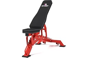 RITKEEP FITNESS RitKeep Weight Bench 1300lbs Heavy Duty, Adjustable Workout Bench Press Set for Home Gym Strength Training, Portable Incline Bench with Wheels for Full Body Fitness