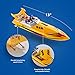 Top Race Remote Control Water Speed Boat, RC Boat for Kids, Perfect Toy for Pools and Lakes 8 Mph (Yellow)