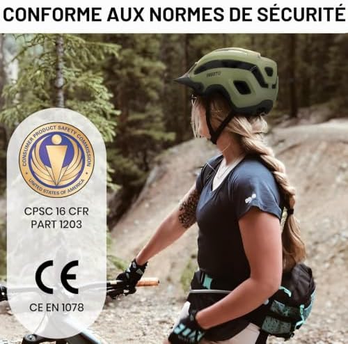 Casque Vélo VTT avec Visière Amovible, Léger pour Homme