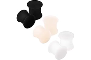 BANAVEGA KJM FASHION 6 x Black Silicone Double Flared Ear Stretcher Expander