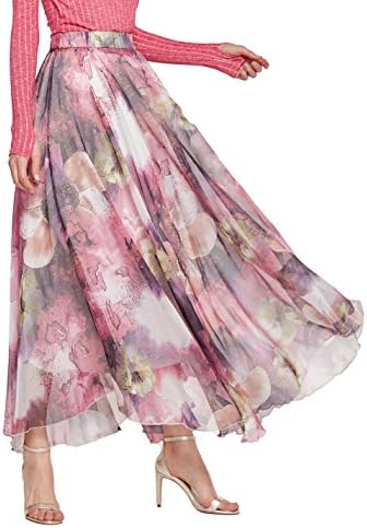 floral print maxi flared skirt
