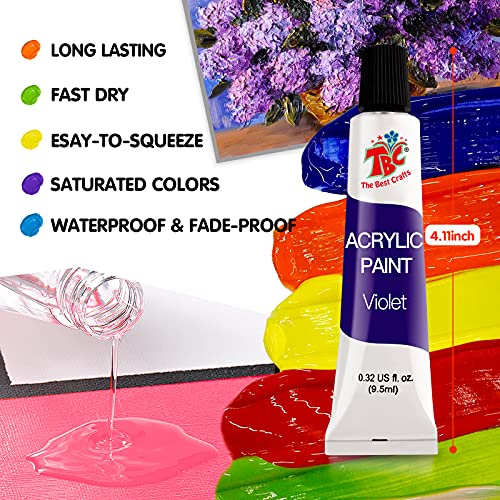 TBC The Best Crafts Acrylic Paint Set, 24 Vibrant Colors(12ml/0.4oz