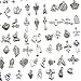 Pack of 100 Mixed DIY Antique Pendants Charms for Crafting,Bracelet Necklace Jewelry Findings Jewelry Making Accessory