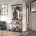 Bush Furniture Refinery Hall Tree with Shoe Storage Bench, Rustic Gray