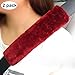 Dotesy 2 Pcs Soft Faux Sheepskin Wool Car Safety Seat Belt Pads Shoulder Strap Cover Neck Cushion (Wine Red)