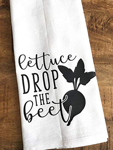 Funny Kitchen Towel - Lettuce Drop the Beet Towel - Farmhouse - Kitchen Puns