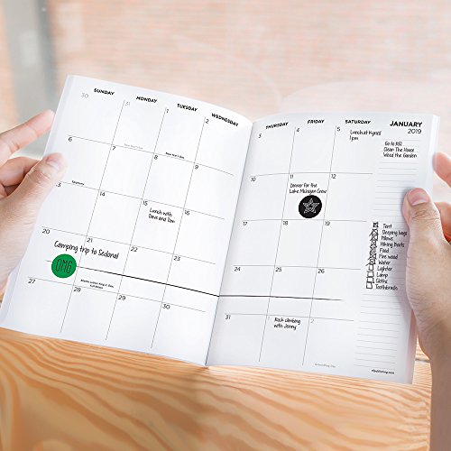 Time Factory Painted Greenery 7.5" x 10.25" January -December 2019 Monthly Planner (19-4231) - Thumbnail 6