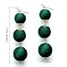 Emerald Green Triple Balls Dangle Earrings Graduated Threaded Lantern Ball Statement Drop Earrings