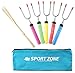 Sport Zone “7 Piece KIT” Marshmallow Roasting Stick with 5 Piece 34″ Telescoping Smores Skewers with Canvas Bagthumb 4