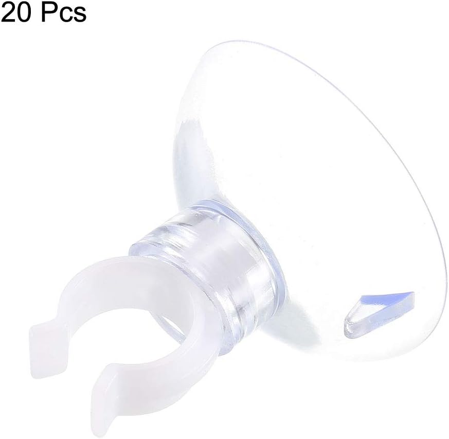 sourcing map Aquarium Suction Cup Clips Airline Tube Holders Clamps for Fish Tank Clear 10mm 20Pcs - Image 4