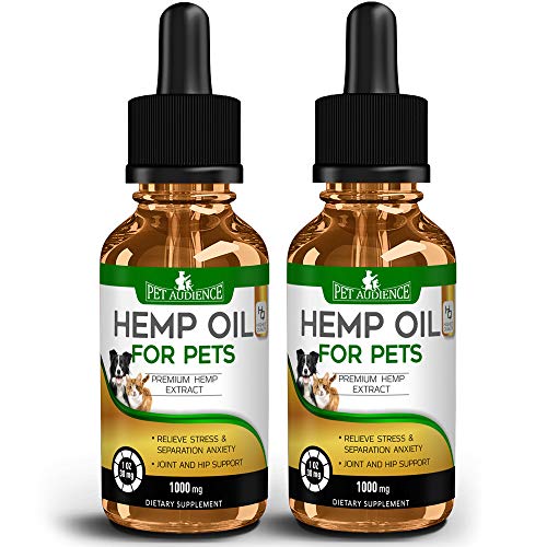 (2 Pack-1000)-Hemp Oil for Dogs Cats Pets-Separation Anxiety Stress Relief-Natural Calming Dog Treats-Itching Skin Pain Relief-Anti Anxiety Natural Sleep Aid-Pet Omega 3 6 9 Dog Hip Joint Supplement