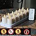 Set of 12 Rechargeable LED Electric Candles with Moving wicks, Flameless Flickering Tealight Votive Candles with Remote Timer Controller, Warm White LED, Timer 24 hours Cycle