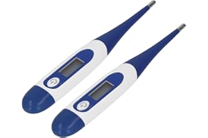 Yctze 2Pcs Plastic Animal Digital Thermometer, Accurate LCD Display Pet Thermometers, Veterinary with Storage Box, Ideal for 