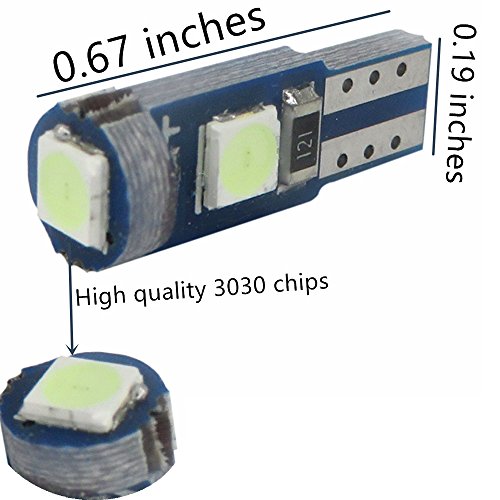 WLJH 10 Pack Ice Blue T5 LED Wedge Bulb 17 57 37 73 74 Canbus No Error Led Bulbs for Instrument Dashboard Gauge Light Speedometer Odometer Tachometer for Buick Cadillac