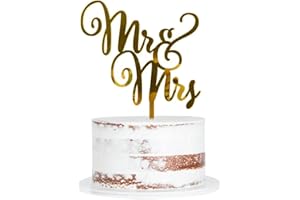 Qertesl Acrylic Mr & Mrs Cake Topper,Bride and Groom Cake Topper, Wedding or Anniversary party Decoration Supplies