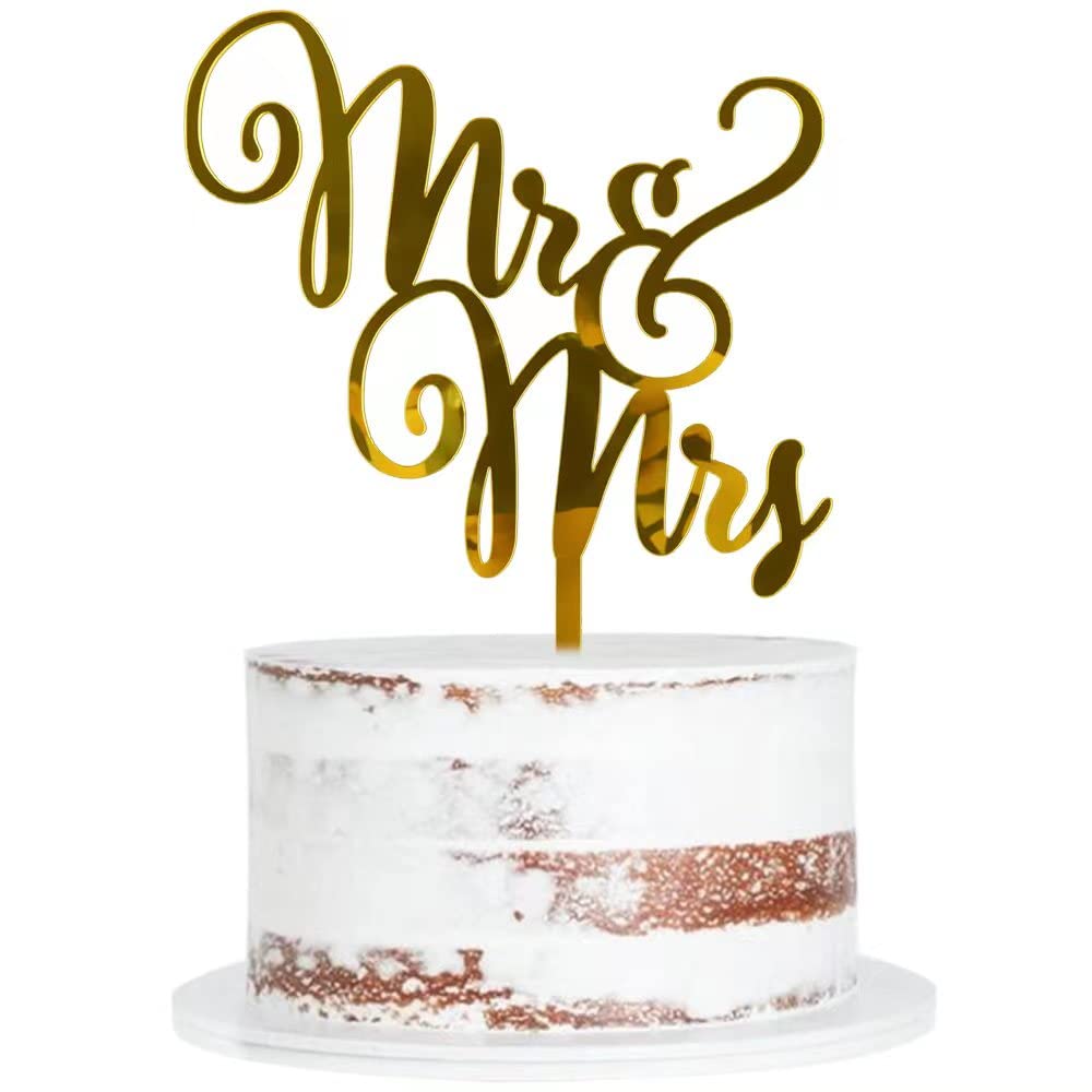 Photo 1 of Qertesl Acrylic Mr & Mrs Cake Topper,Bride and Groom Cake Topper, Wedding or Anniversary party Decoration Supplies