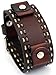 Nemesis DBDT Burgandy Brown Wide Leather Cuff Wrist Watch Band with Stitching