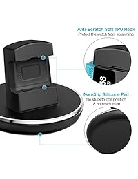 Cargador compatible con Fitbit Charge 2, EPULY compatible con Fitbit Charge 2, soporte de carga, soporte de estación de carga, cable de carga de 3 pies, compatible con reloj inteligente Fitbit Charge 2, color negro