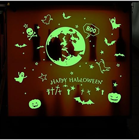 Happy Halloween DIY Wall Decals Stickers Glow in the Dark Indoor Party Decorations for Kids Rooms Window Shop Bar