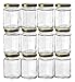 GoJars Hexagon Glass Jars 4oz Premium Food-grade. Mini Jars With Lids For Gifts, Wedding Favors, Honey, Jams And More. (12, 4oz)