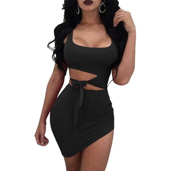 white christmas dresses Shop Black Deep Neck Cut Out Fitted Dress - for Women | OUTZIDR main image 1