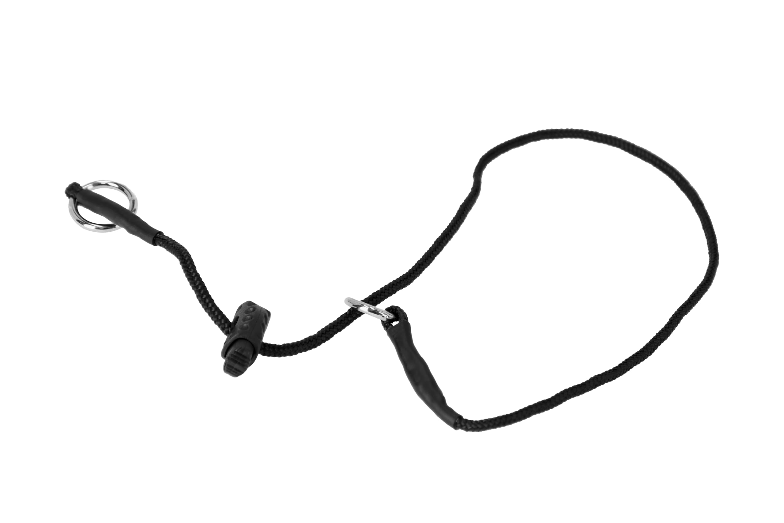 DINGO GEAR Dog Training Collar 3 mm Diameter Braided Cord One Limiter Waterproof for Dog Sports IGP Bite Work Obedience Size S - Black (S04071)