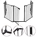 LAZYMOON Black Fireplace Fence Baby Safety Fence Hearth Gate Pet Gate Guard Metal Plastic Screen