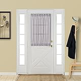 Best Dreamcity Linen Look Sheer Curtain for French Door, Rod Pocket, Bonus Tieback, Single Panel, 52