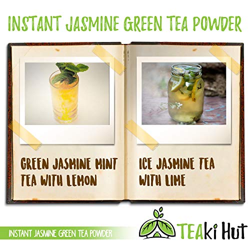 TEAki Hut Organic Instant Jasmine Green Tea Powder (4 oz / 80 Servings)