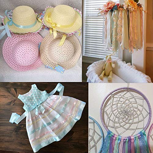 image for HOOSUN Pastel Ribbon,Fabric Ribbon,Silk Satin Roll,Satin Ribbon Rolls,