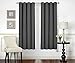 Utopia Bedding Blackout Curtains for Bedroom, Grommet Window Curtains 63 Inch Length 2 Panels Thermal Insulated Drapes for Living Room (Grey, 52W x 63L Inches)