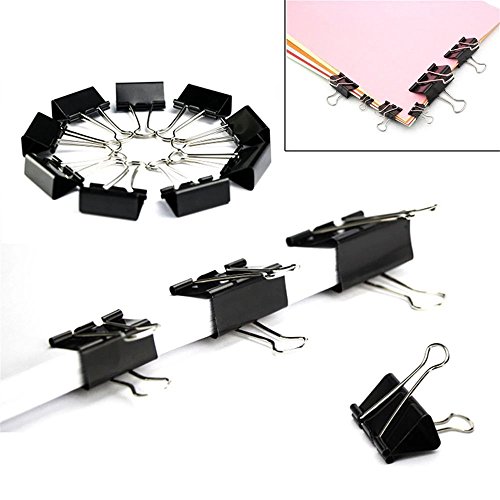 100PCs Binder Clips Paper Clamps -LANGSHOP Assorted Sizes Chip Bag Clips for Office,Home,Kitchen,Outdoor