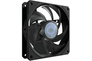 Cooler Master SickleFlow 120 All-Black Square Frame Fan with Air Balance Curve Blade Design, Sealed Bearing, PWM Control for 