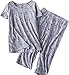 Women Pajama Set Sleepwear Tops with Capri Pants Casual and Fun Prints Pajama Sets SY215-Gray Owl-XL