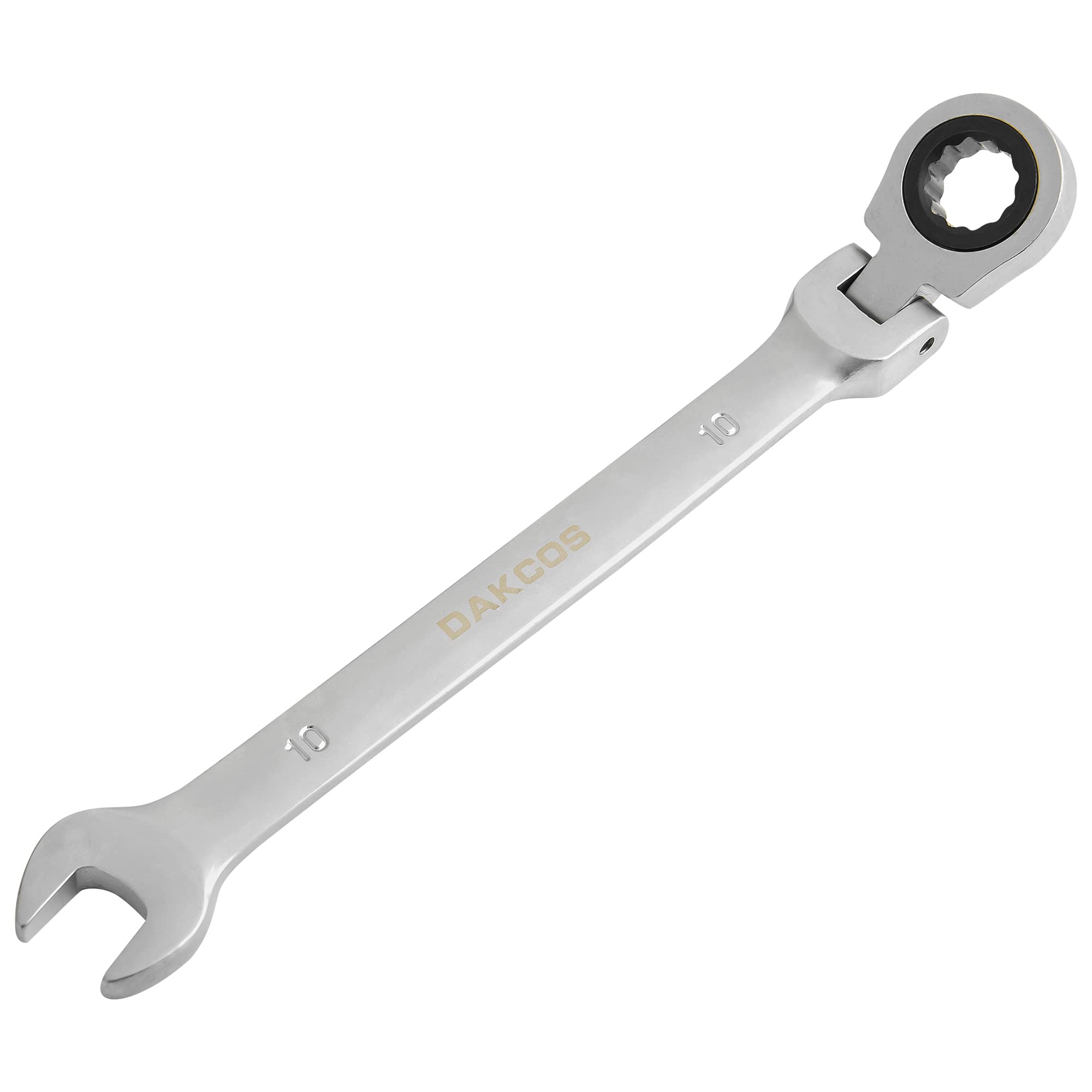 DAKCOS 10mm Flexible Head Spanner Dual Heads Ratchet Combination Wrench Spanner Chrome Vanadium Steel — image 1